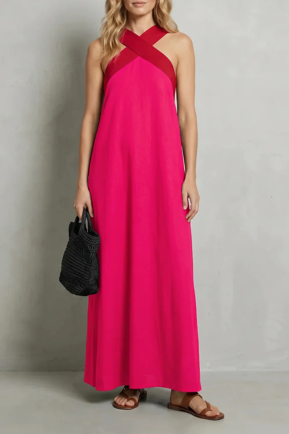 Seravelle – Cross-halter elegance – Maxi dress - Image 10