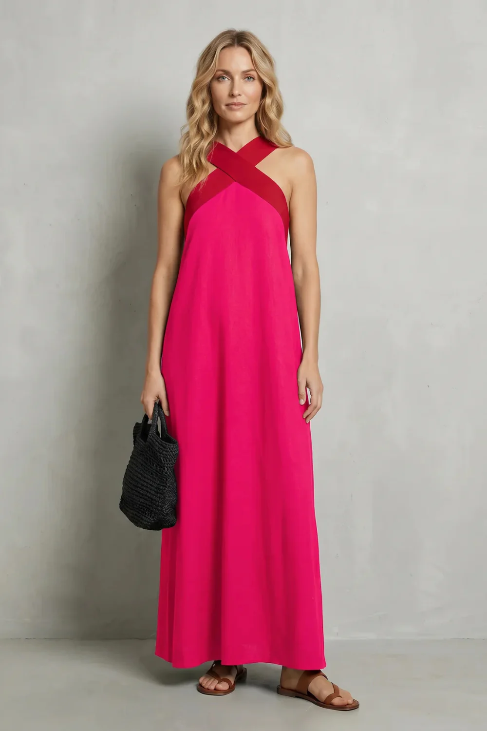 Seravelle – Cross-halter elegance – Maxi dress - Image 11