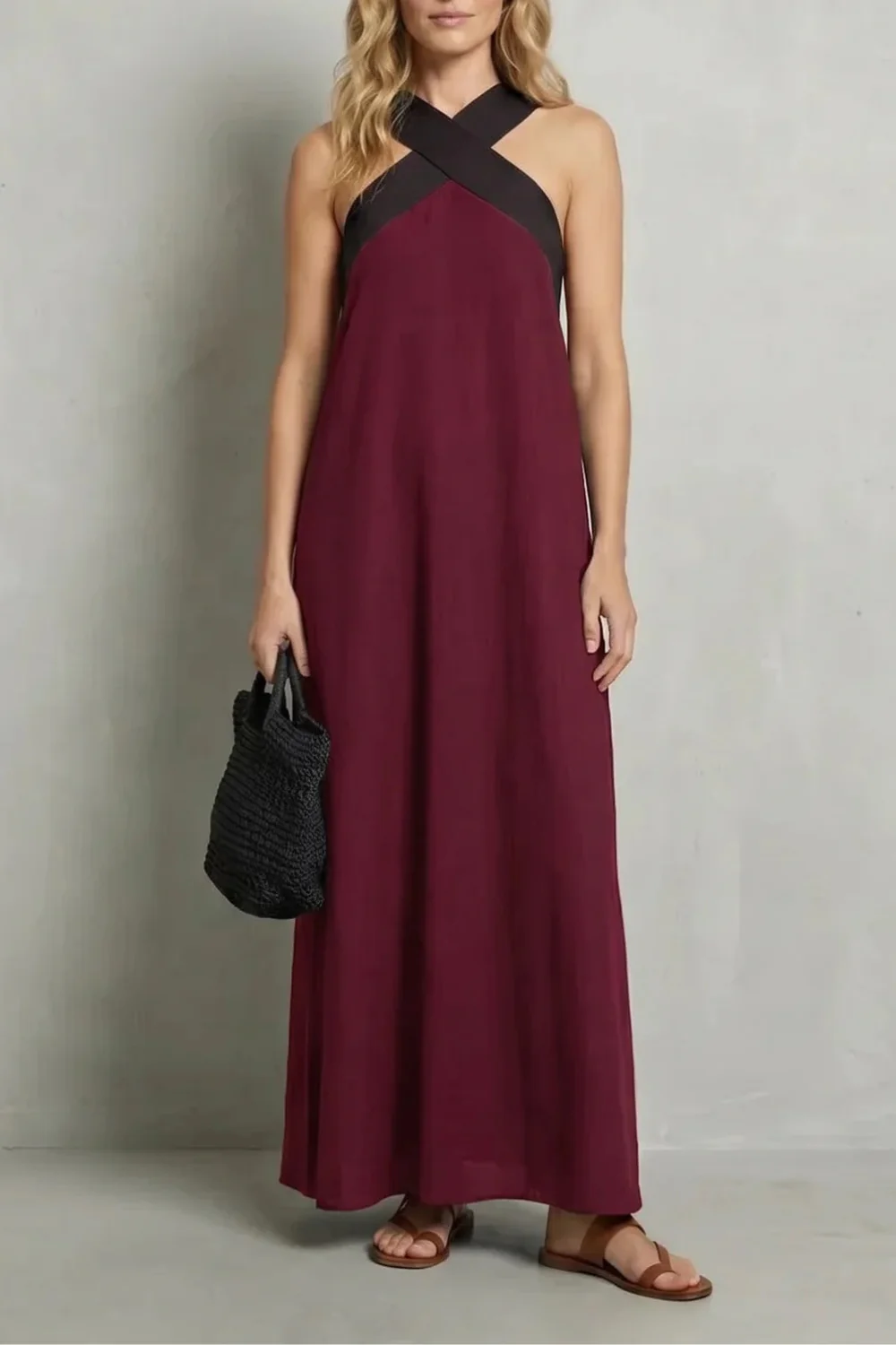 Seravelle – Cross-halter elegance – Maxi dress - Image 12