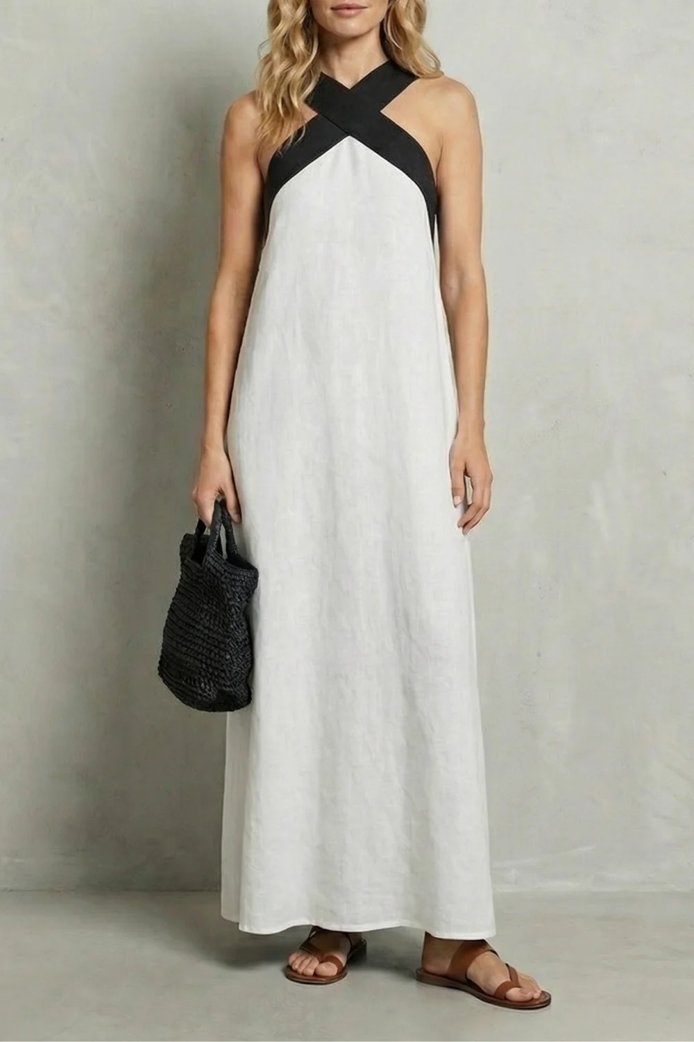 Seravelle – Cross-halter elegance – Maxi dress - Image 5
