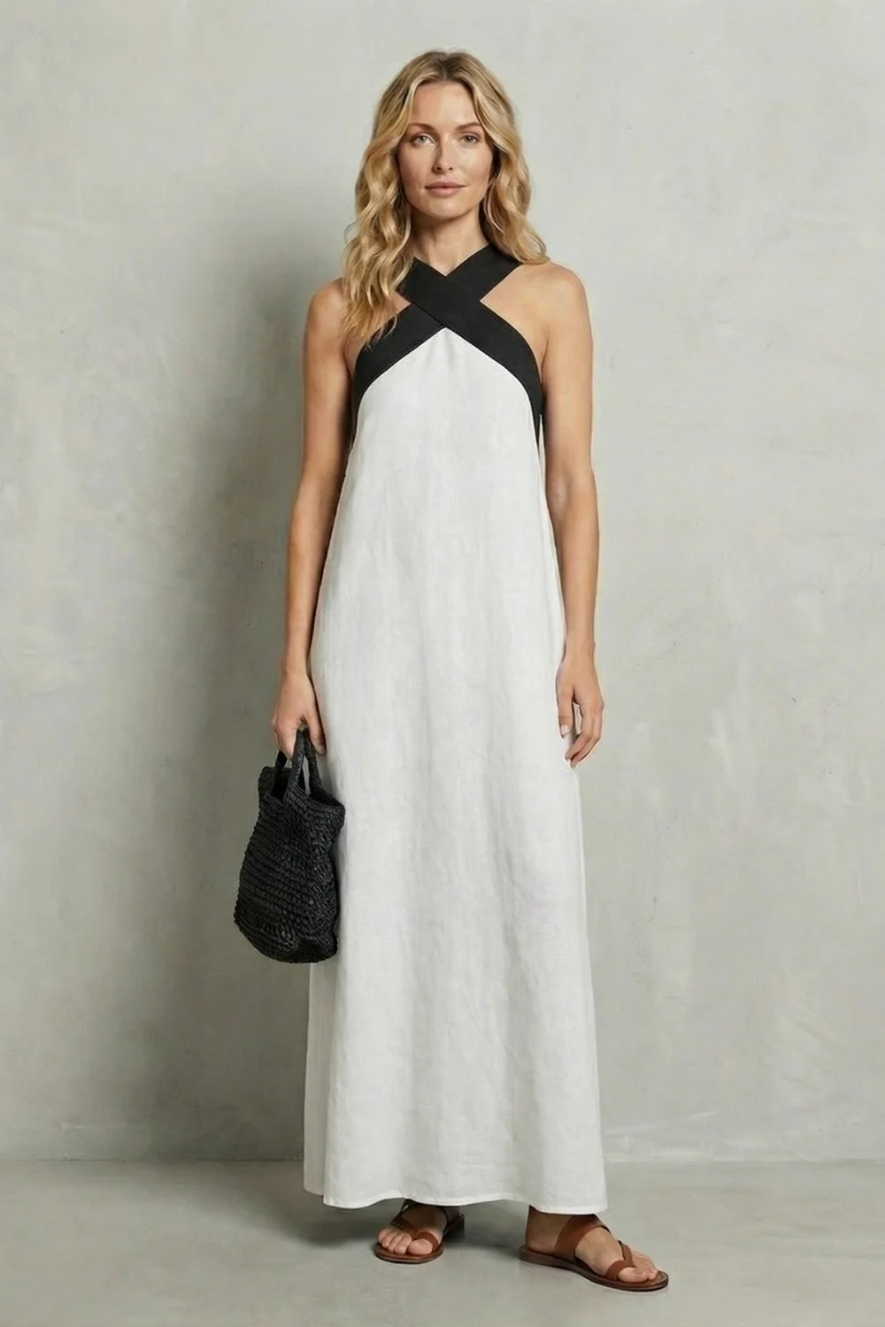 Seravelle – Cross-halter elegance – Maxi dress - Image 6