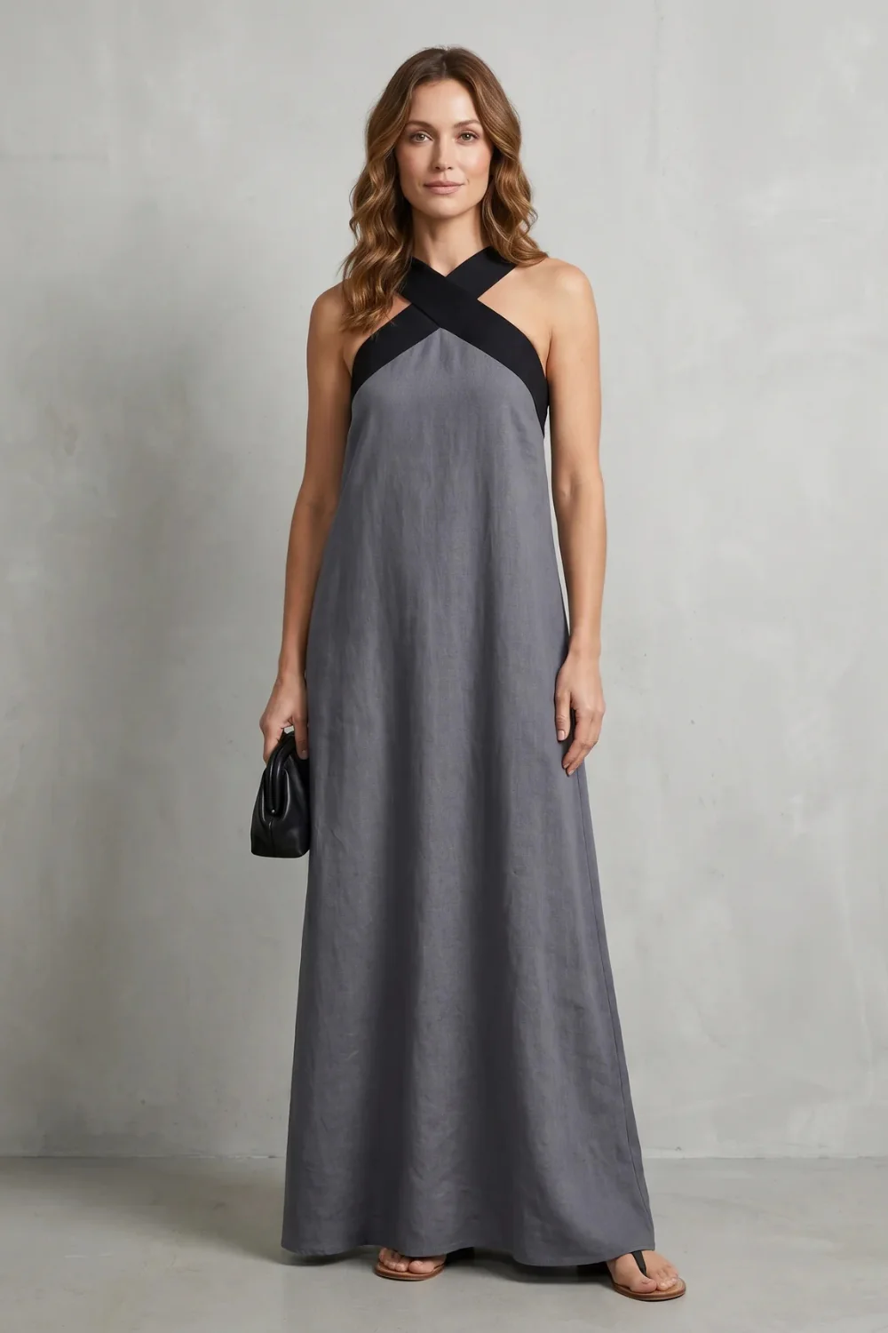 Seravelle – Cross-halter elegance – Maxi dress - Image 8