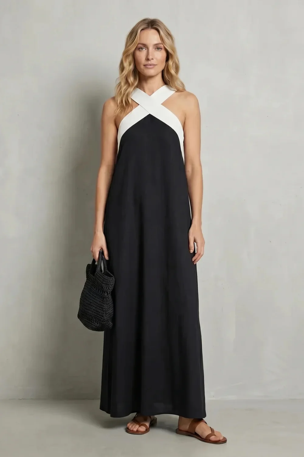 Seravelle – Cross-halter elegance – Maxi dress - Image 9