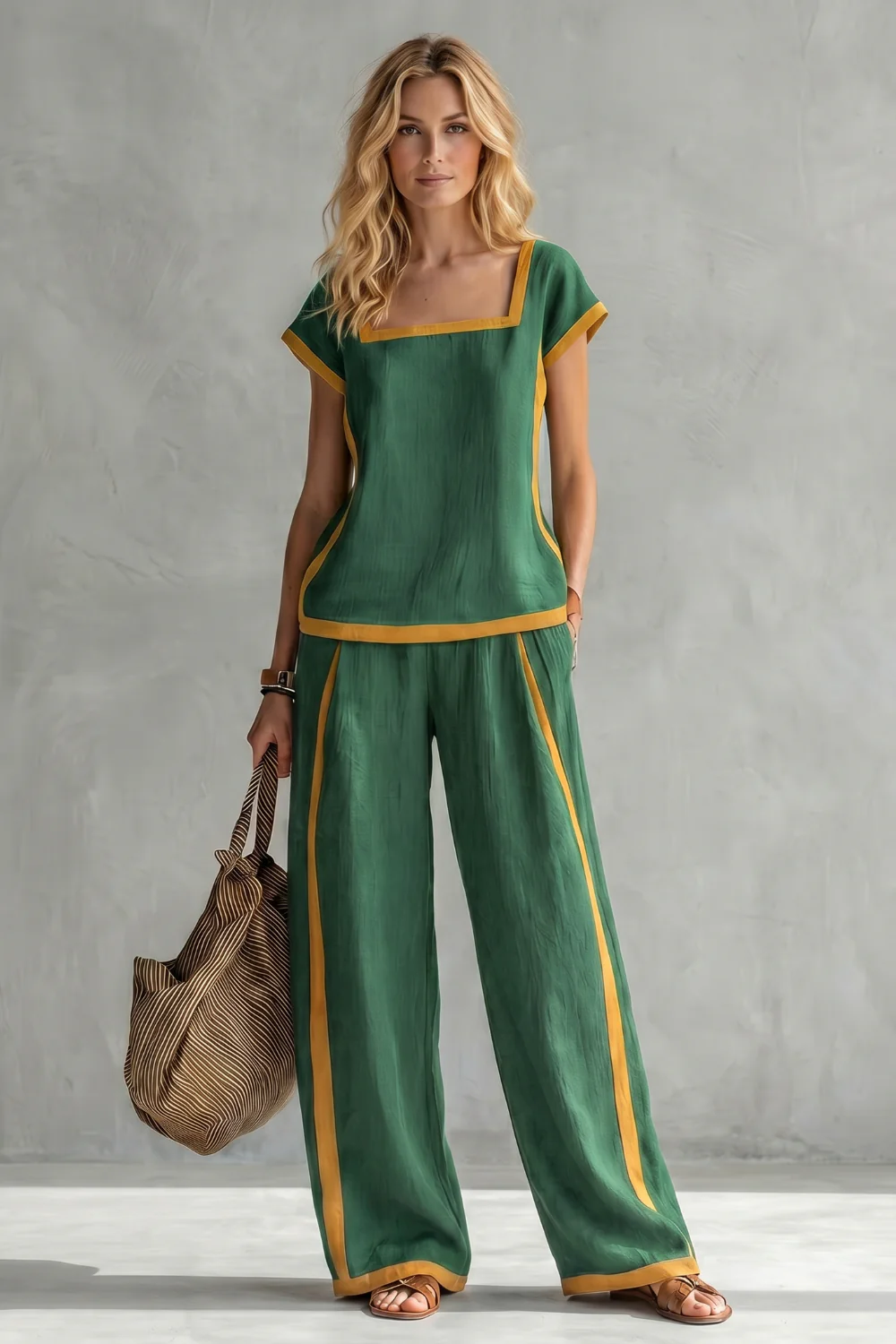 Serelisse – Contrast trim relaxed silhouette – Two-piece set - Image 10