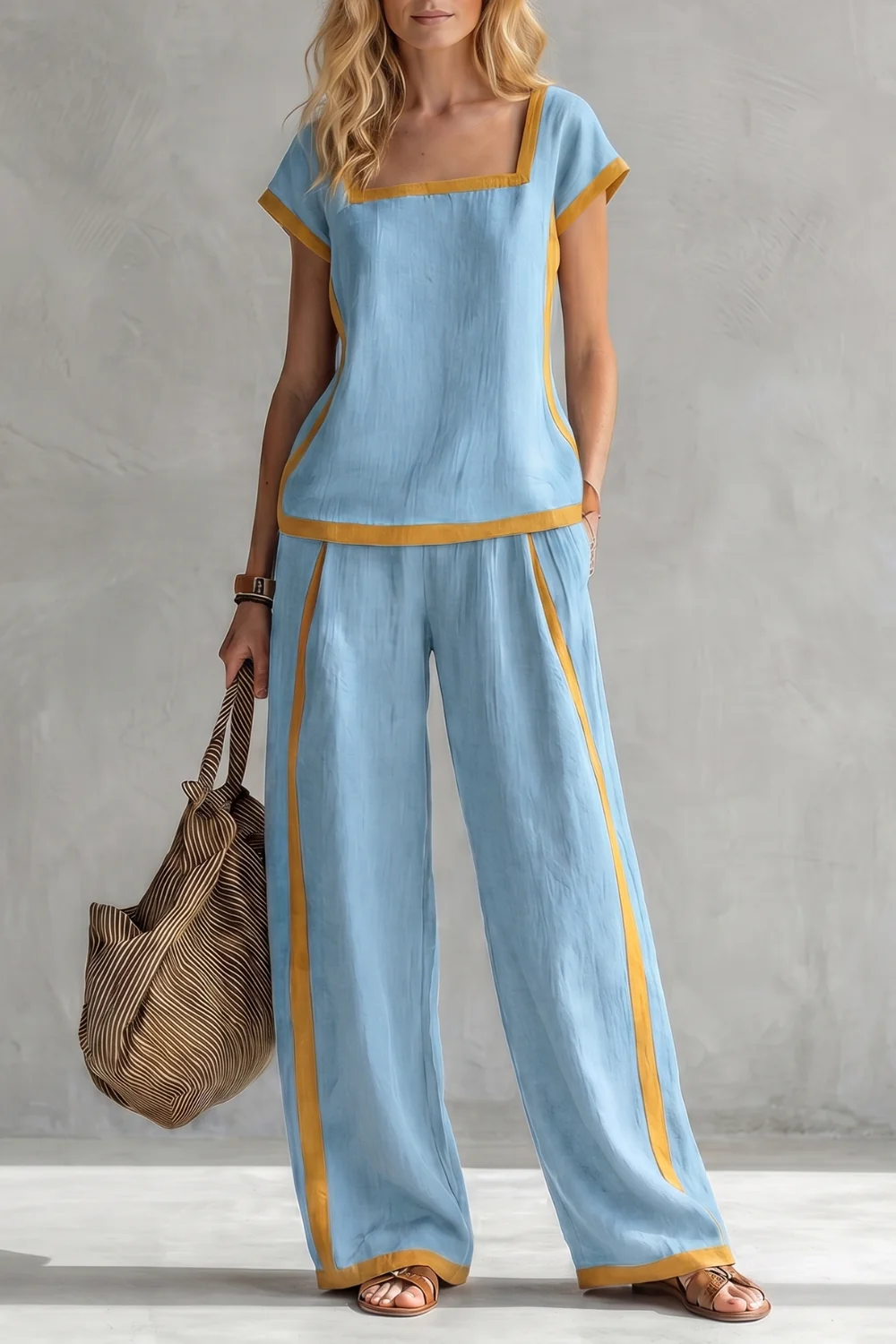 Serelisse – Contrast trim relaxed silhouette – Two-piece set - Image 11