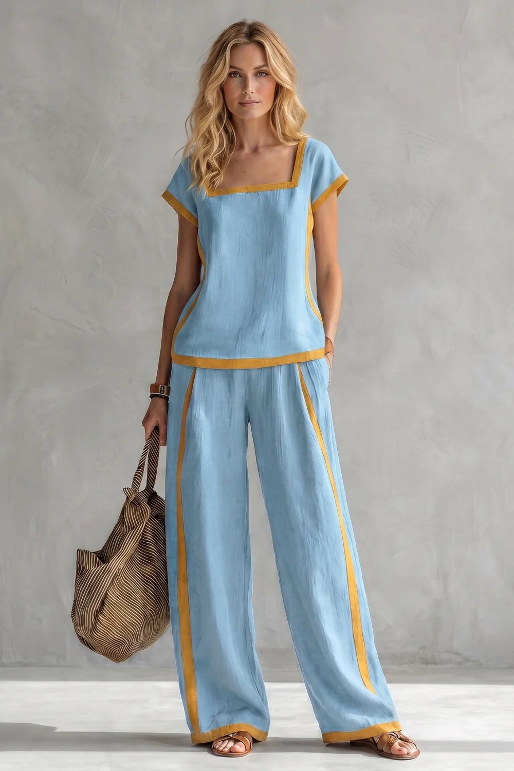 Serelisse – Contrast trim relaxed silhouette – Two-piece set - Image 12