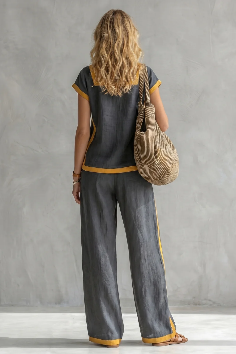 Serelisse – Contrast trim relaxed silhouette – Two-piece set - Image 4