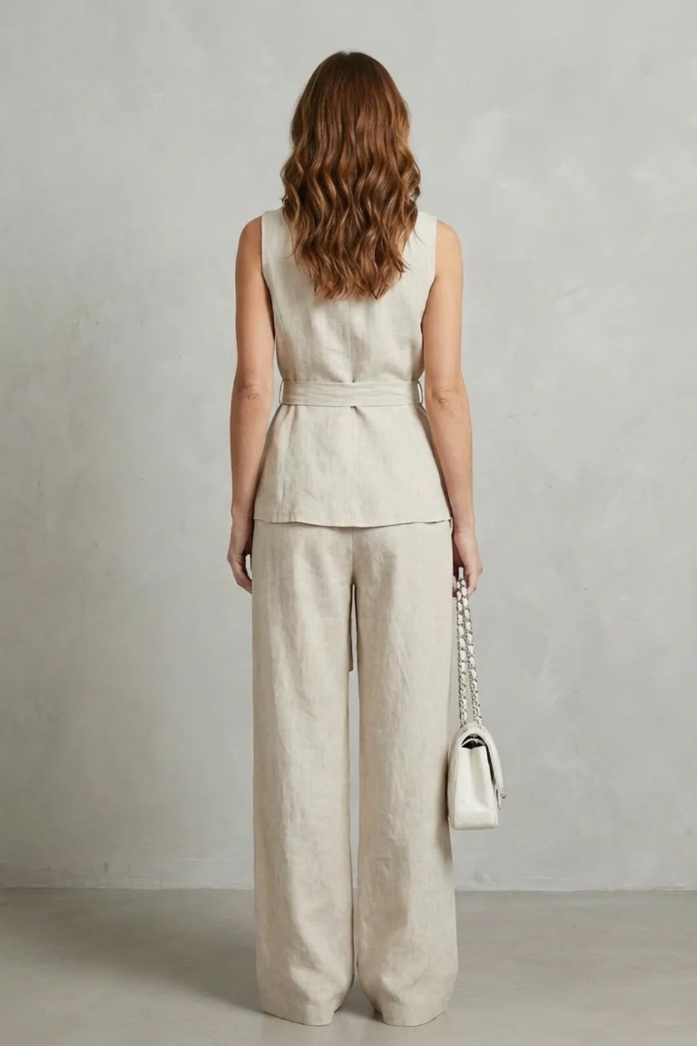 Serina – Sleeveless V-Neck Set – Summer Bow Tie Two-Piece - Image 4