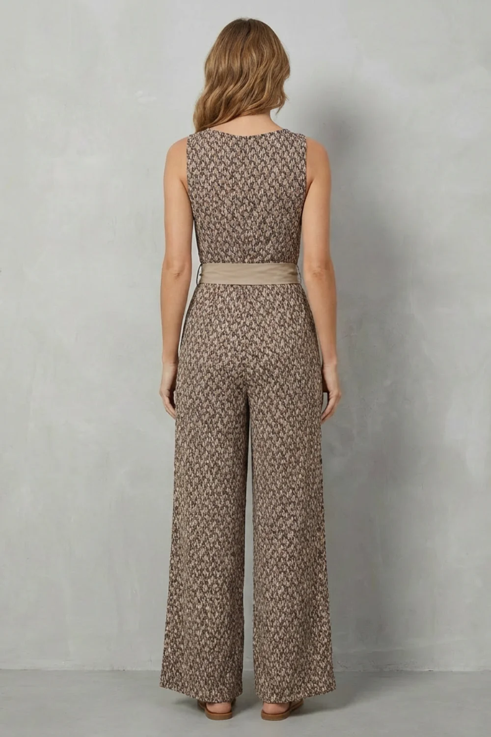 Solanette – Printed tie-waist – Sleeveless jumpsuit - Image 4