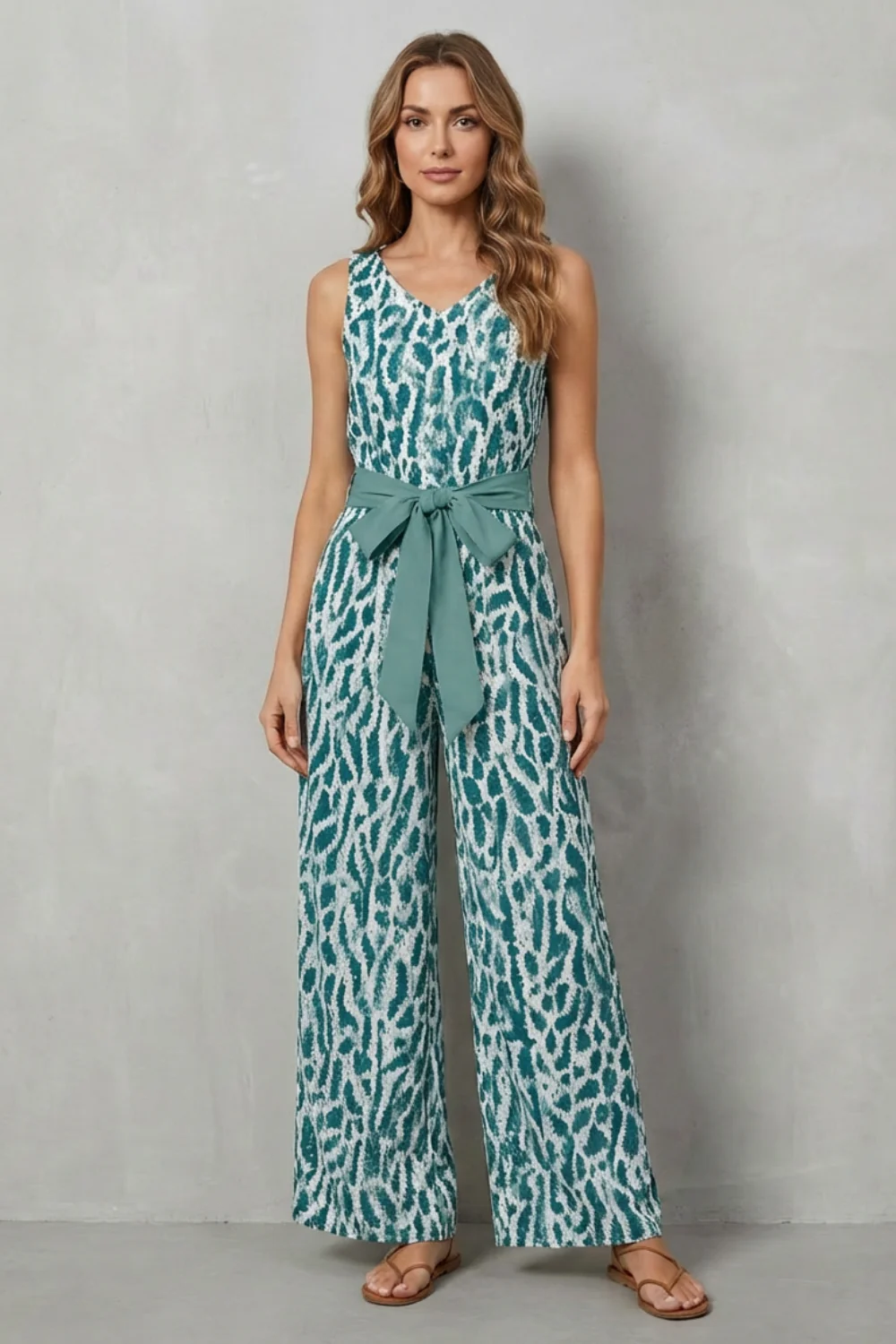Solanette – Printed tie-waist – Sleeveless jumpsuit - Image 6