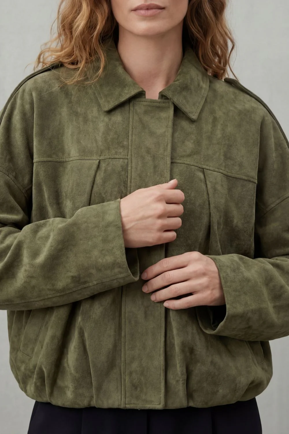 Solenné – Sculpted volume – Suede bomber jacket - Image 4