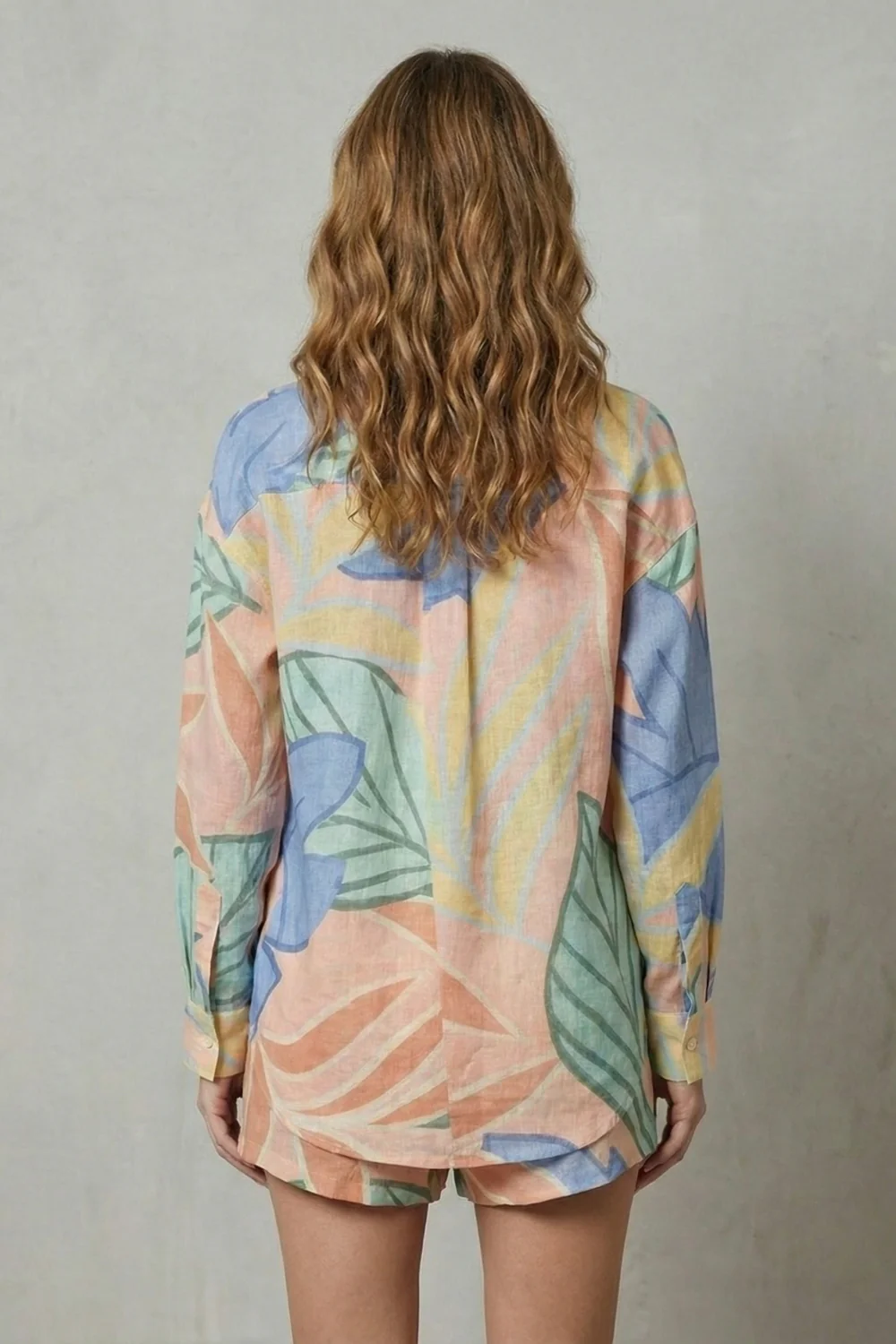 Solmara – Tropical leaf print – Shirt and short set - Image 4
