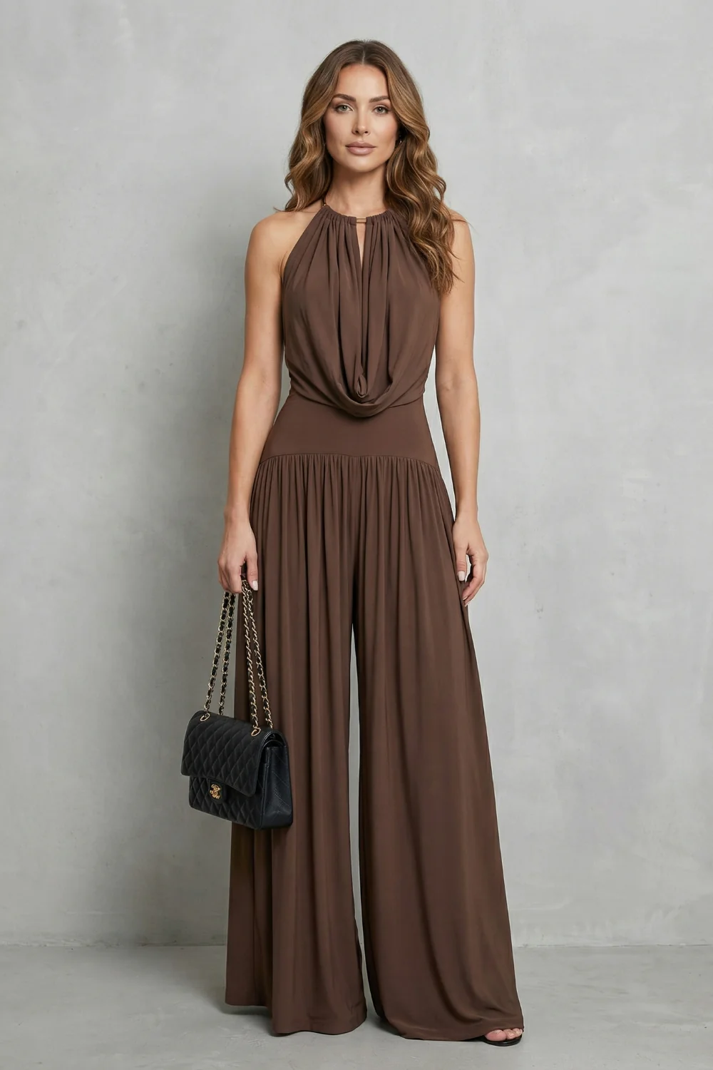 Solmèra – Draped halter elegance – Two piece set - Image 2