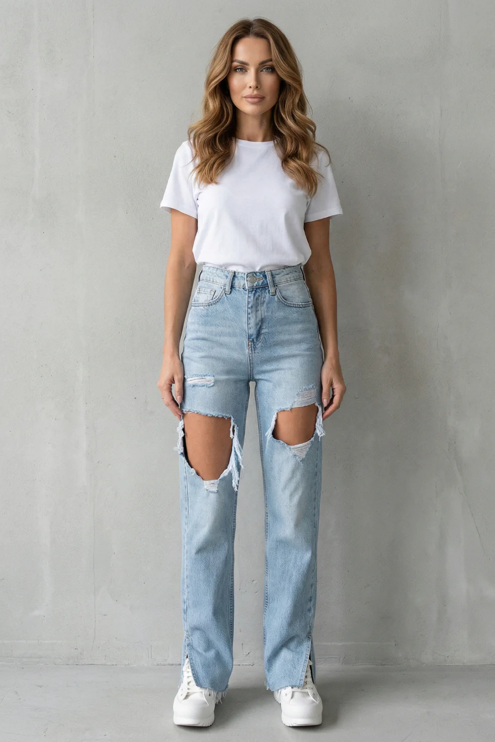 Sorellia – Urban distressed design – Straight leg jeans - Image 2