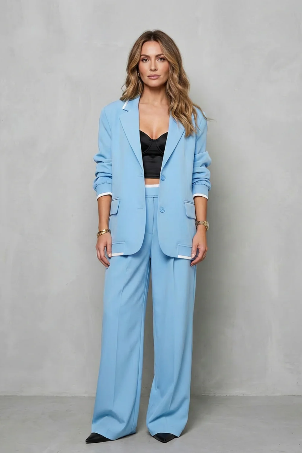 Talia – Elegant Wide-Leg Pantsuit Set – Two-Piece Power Look - Image 12