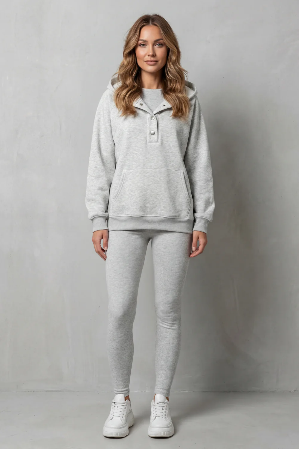 Thalina – Button detail hoodie – Cozy Relaxed Set - Image 2