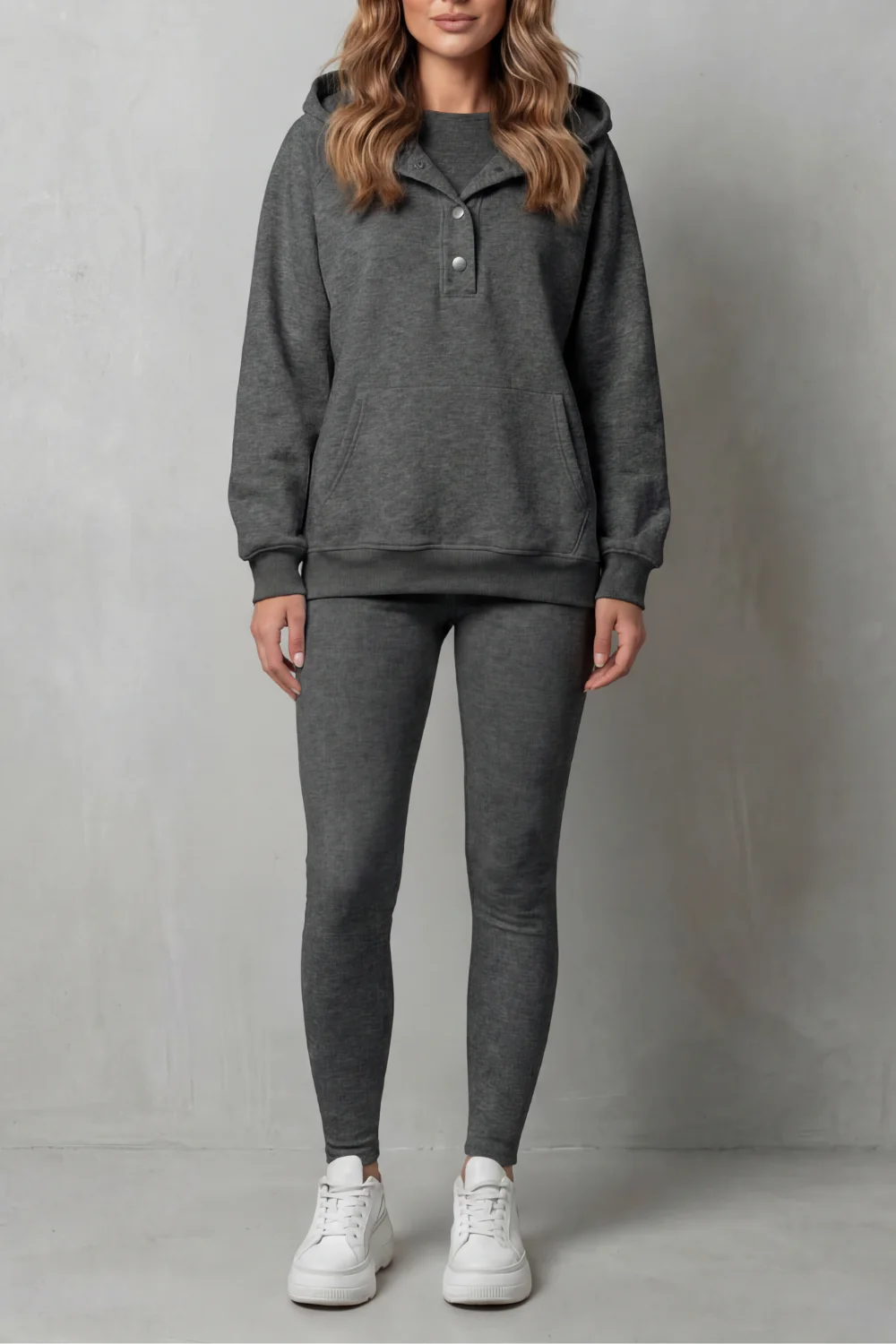 Thalina – Button detail hoodie – Cozy Relaxed Set - Image 5
