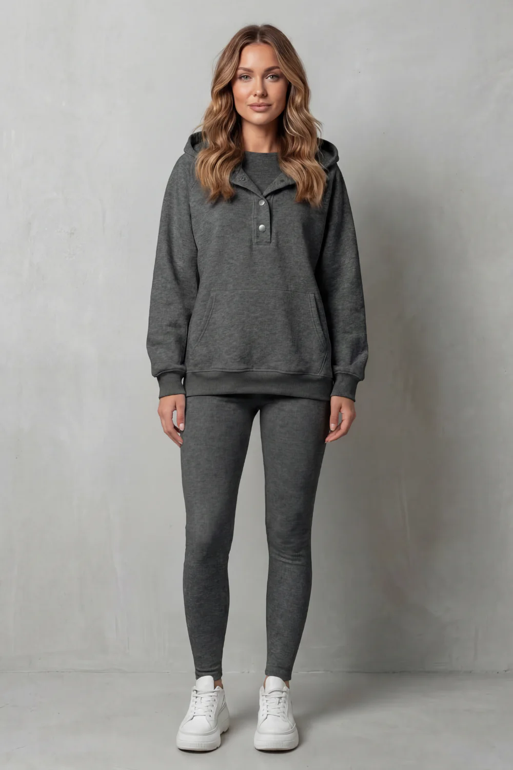 Thalina – Button detail hoodie – Cozy Relaxed Set - Image 6