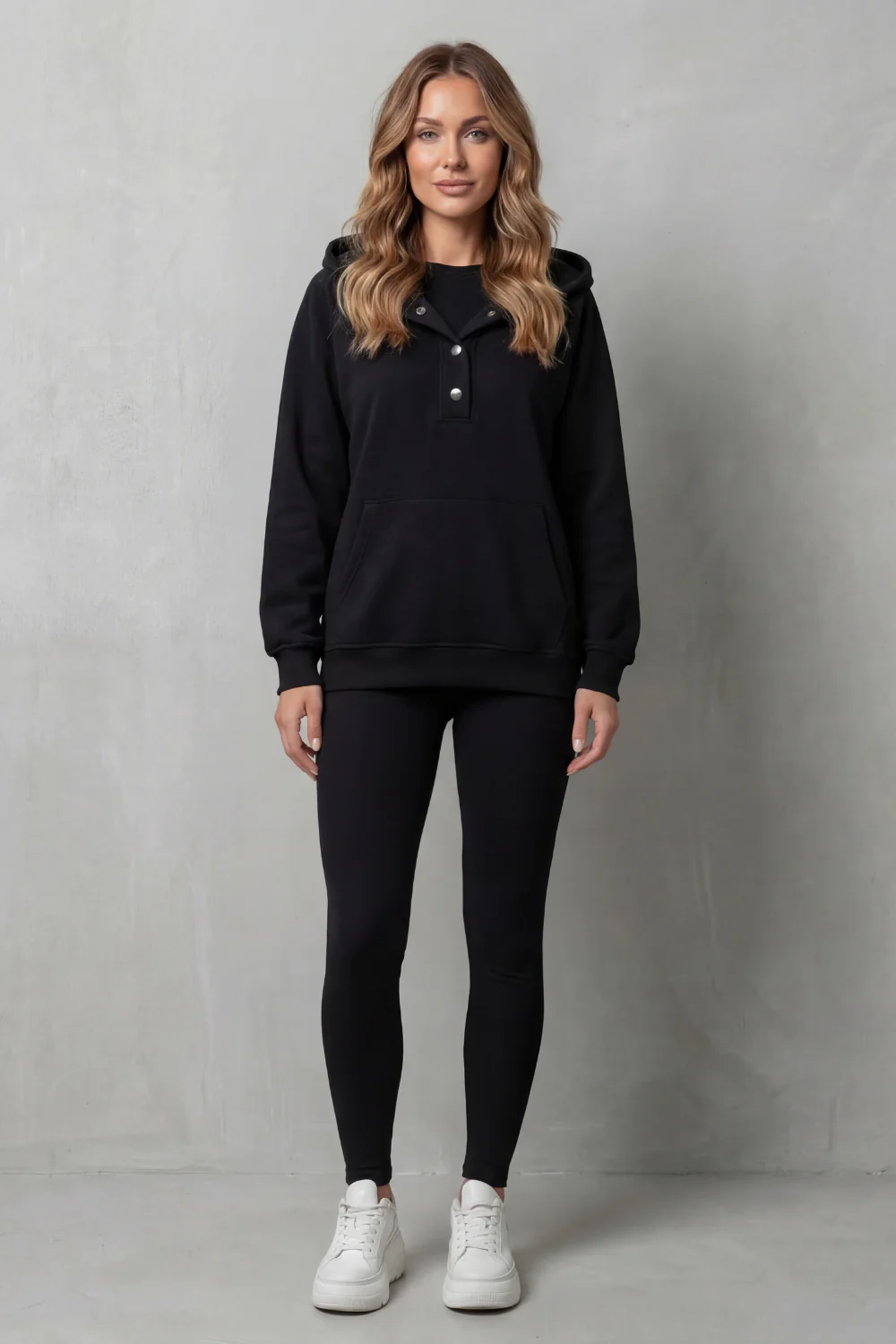 Thalina – Button detail hoodie – Cozy Relaxed Set - Image 8