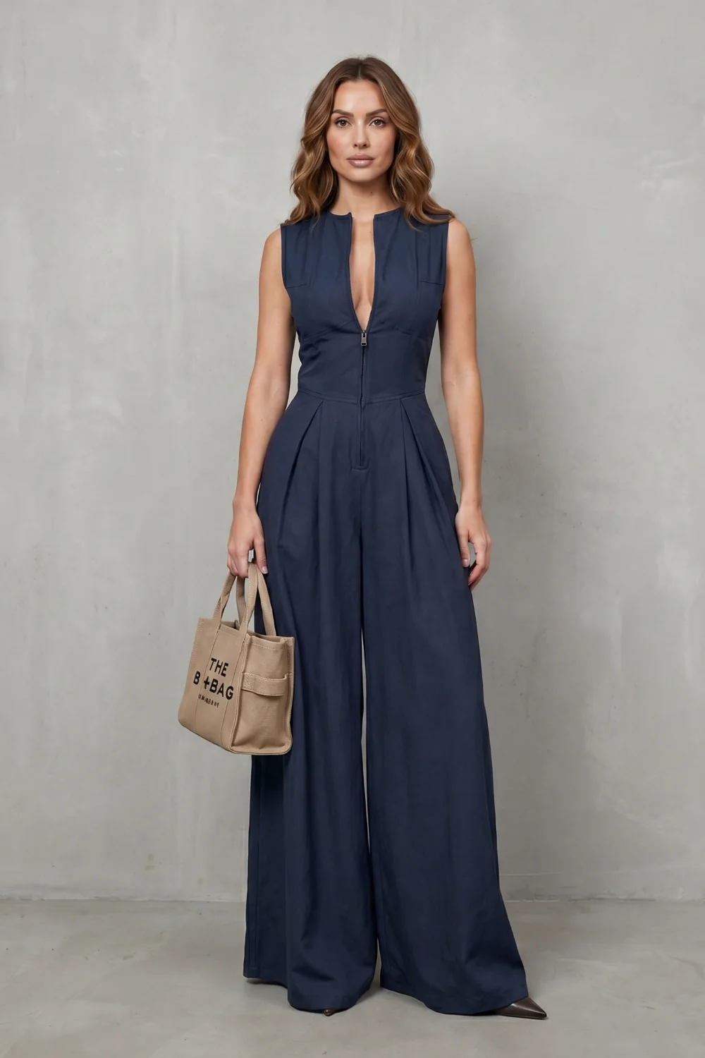 Valerisse – Sculpted zip-front elegance – Wide leg jumpsuit - Image 10