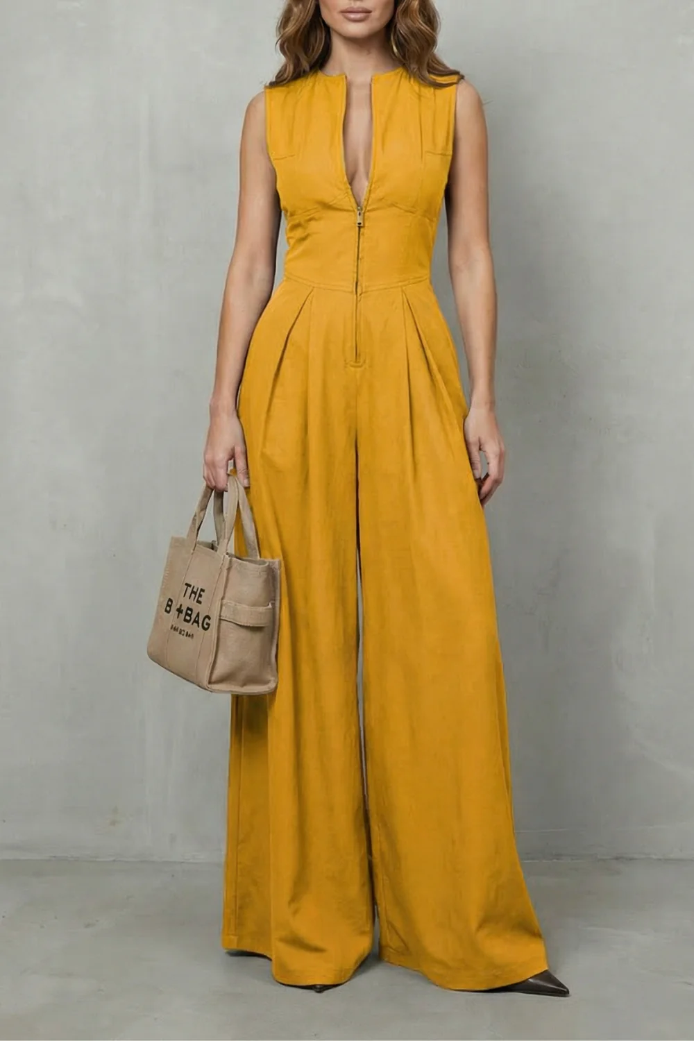Valerisse – Sculpted zip-front elegance – Wide leg jumpsuit - Image 11