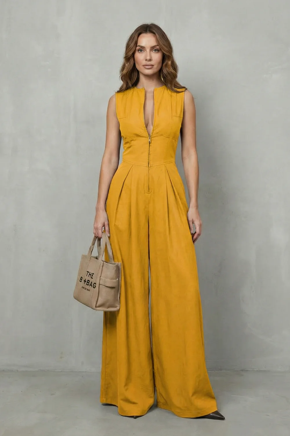 Valerisse – Sculpted zip-front elegance – Wide leg jumpsuit - Image 12