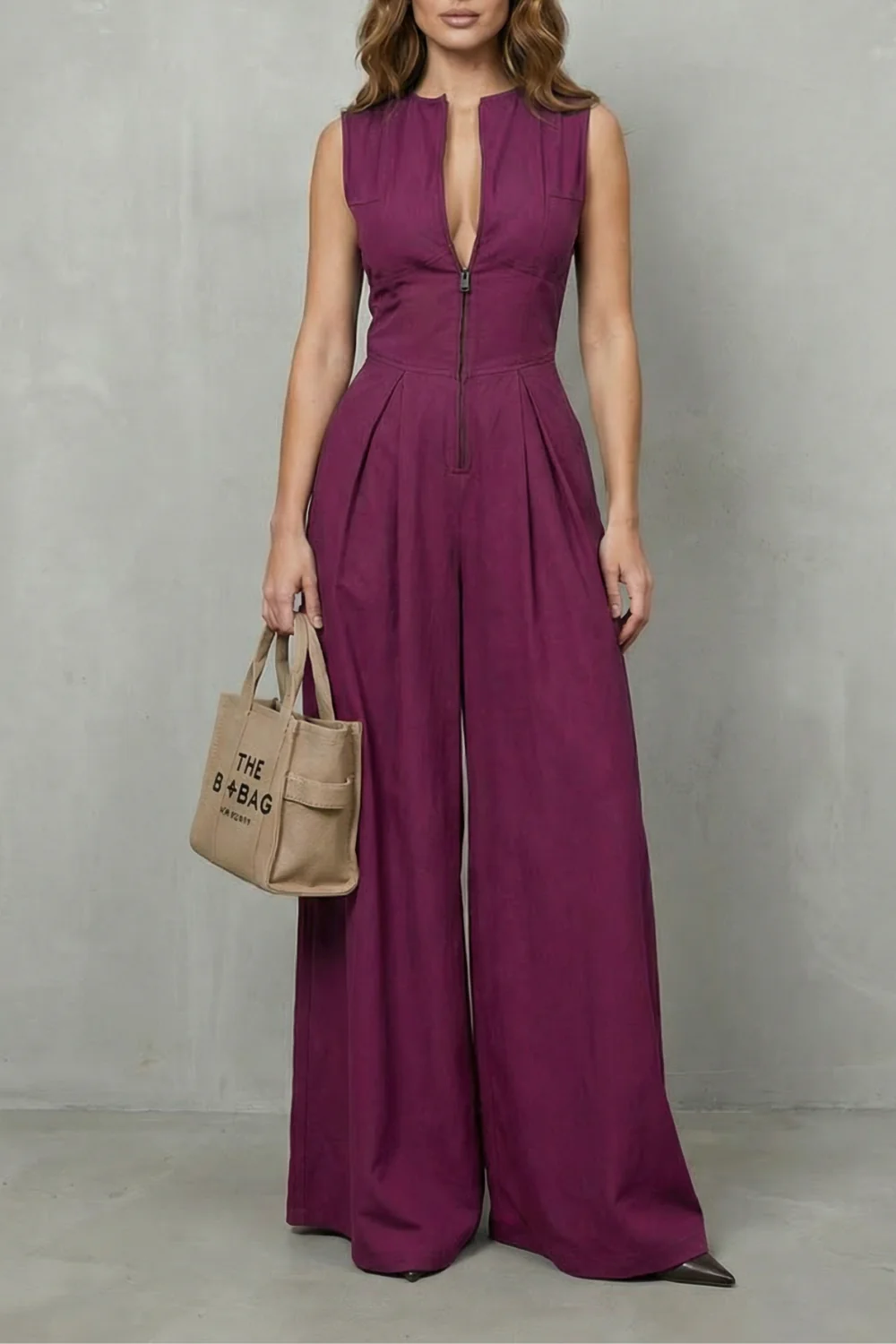 Valerisse – Sculpted zip-front elegance – Wide leg jumpsuit - Image 13