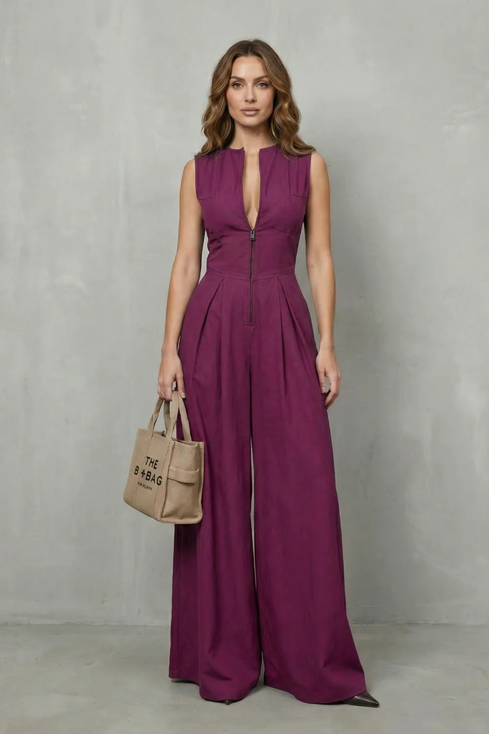 Valerisse – Sculpted zip-front elegance – Wide leg jumpsuit - Image 14