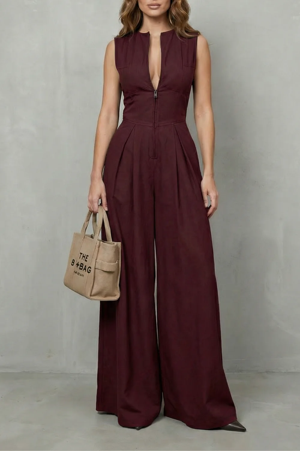 Valerisse – Sculpted zip-front elegance – Wide leg jumpsuit - Image 15