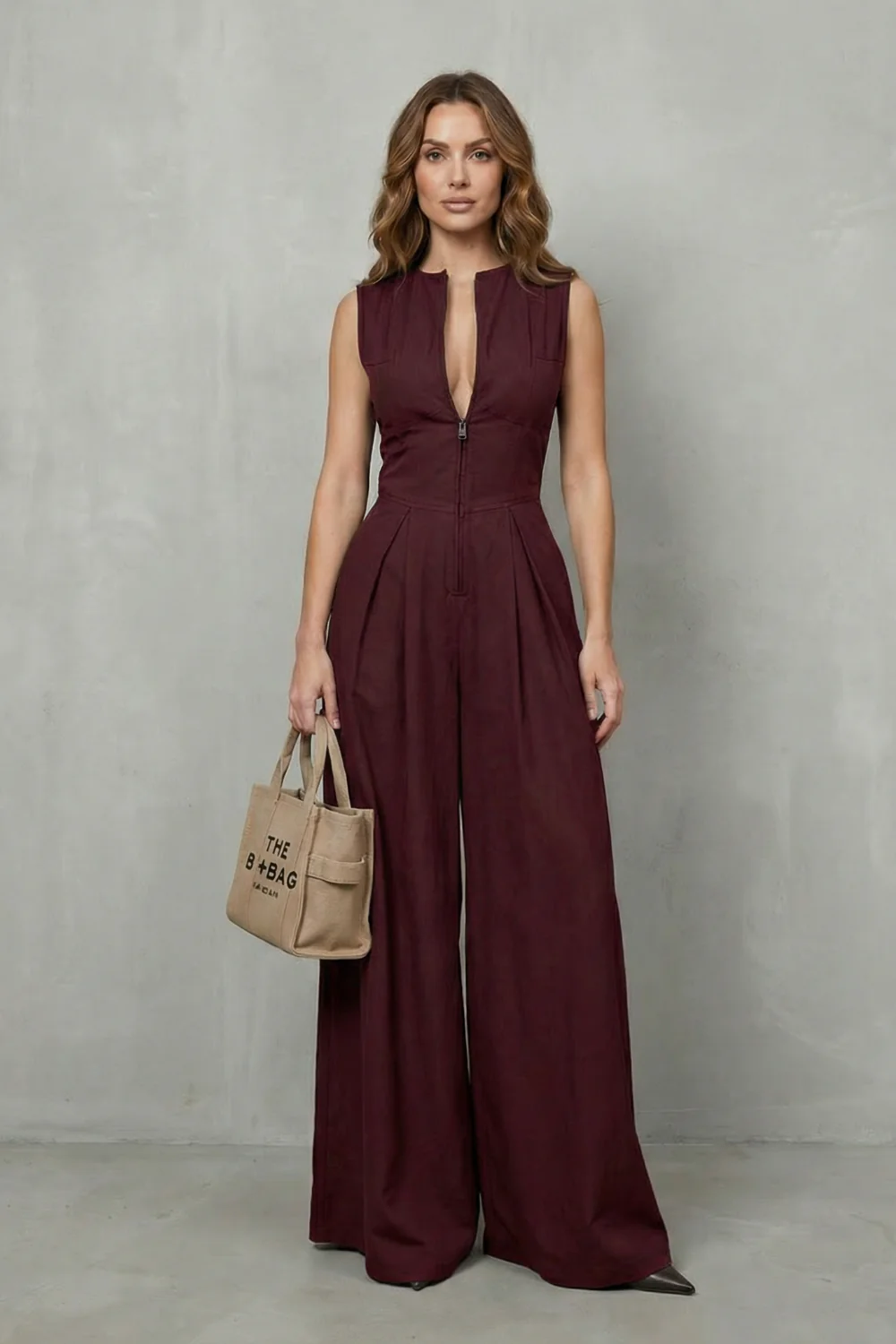 Valerisse – Sculpted zip-front elegance – Wide leg jumpsuit - Image 16