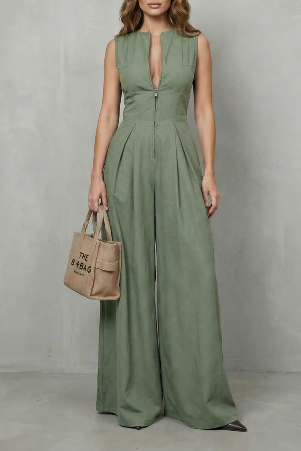 Valerisse – Sculpted zip-front elegance – Wide leg jumpsuit - Image 5