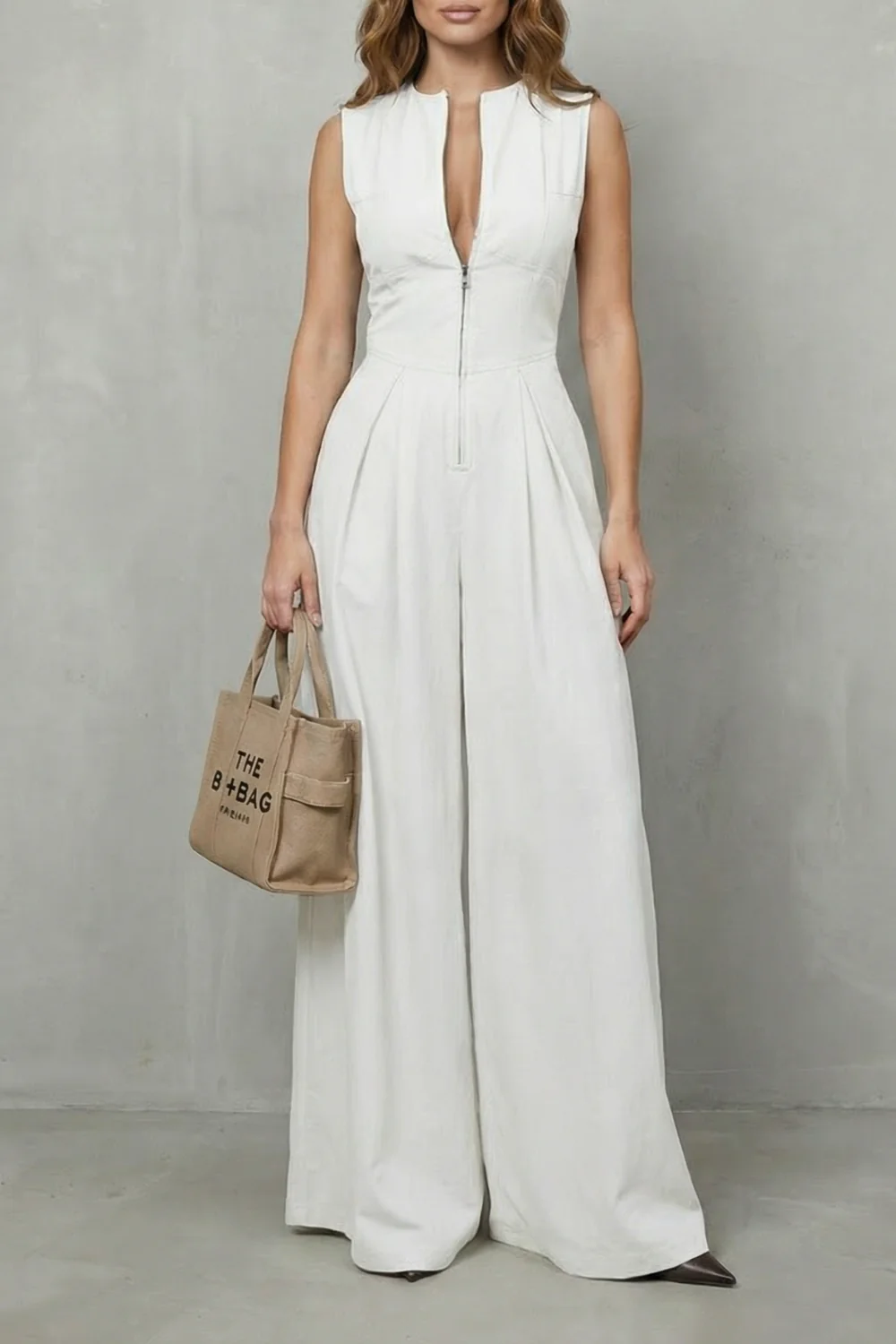 Valerisse – Sculpted zip-front elegance – Wide leg jumpsuit - Image 7