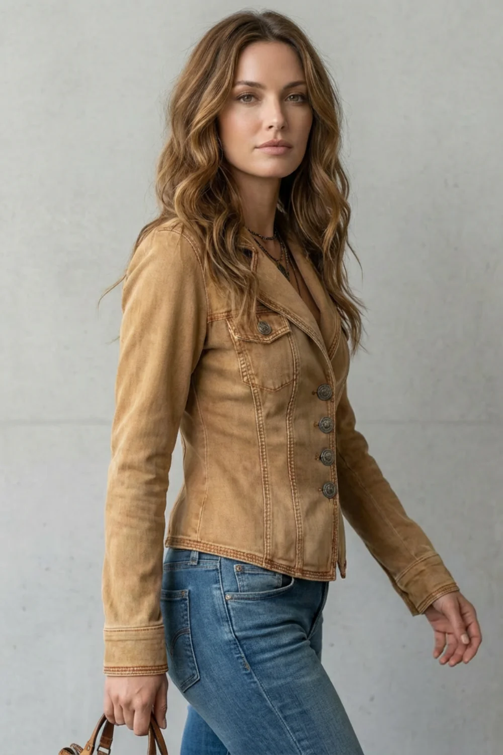 Valmira – Sculpted silhouette – Denim blazer - Image 3