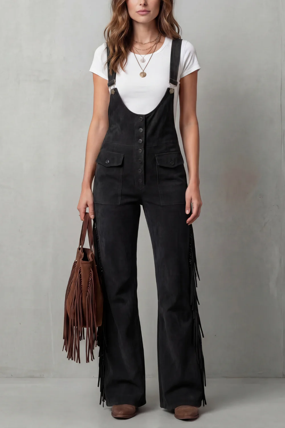 Valnera – Western fringe detail – Flared overalls - Image 7