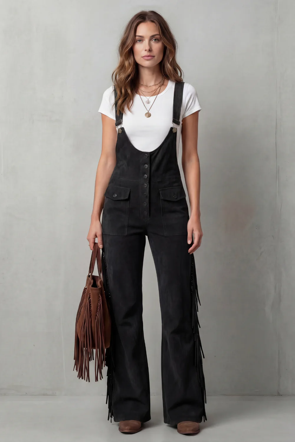 Valnera – Western fringe detail – Flared overalls - Image 8