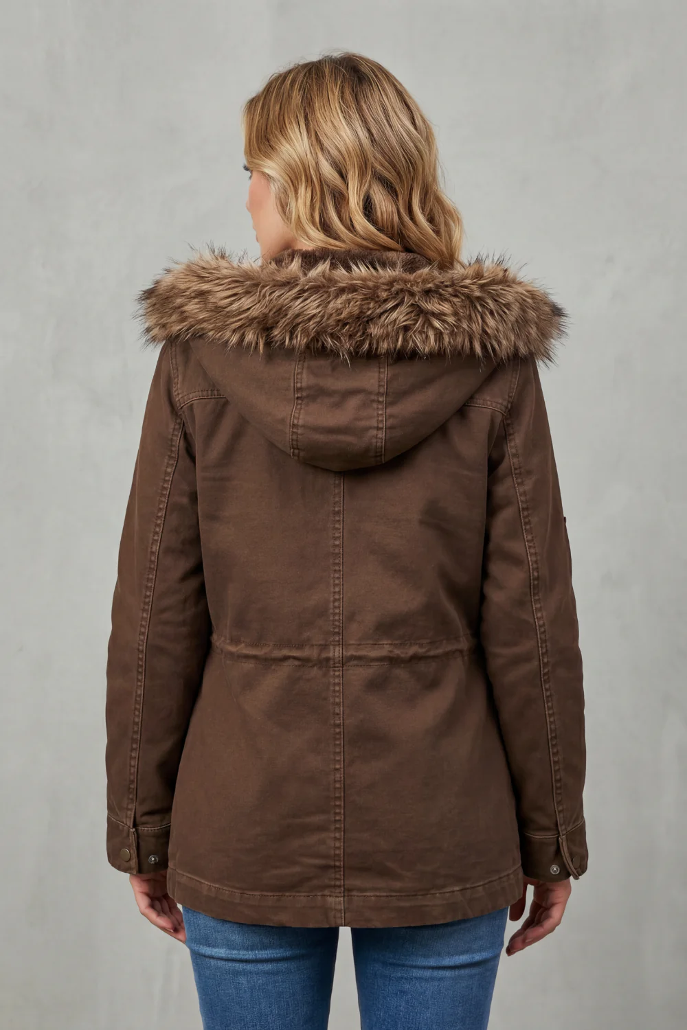 Vellière – Faux fur trim – Hooded parka coat - Image 4