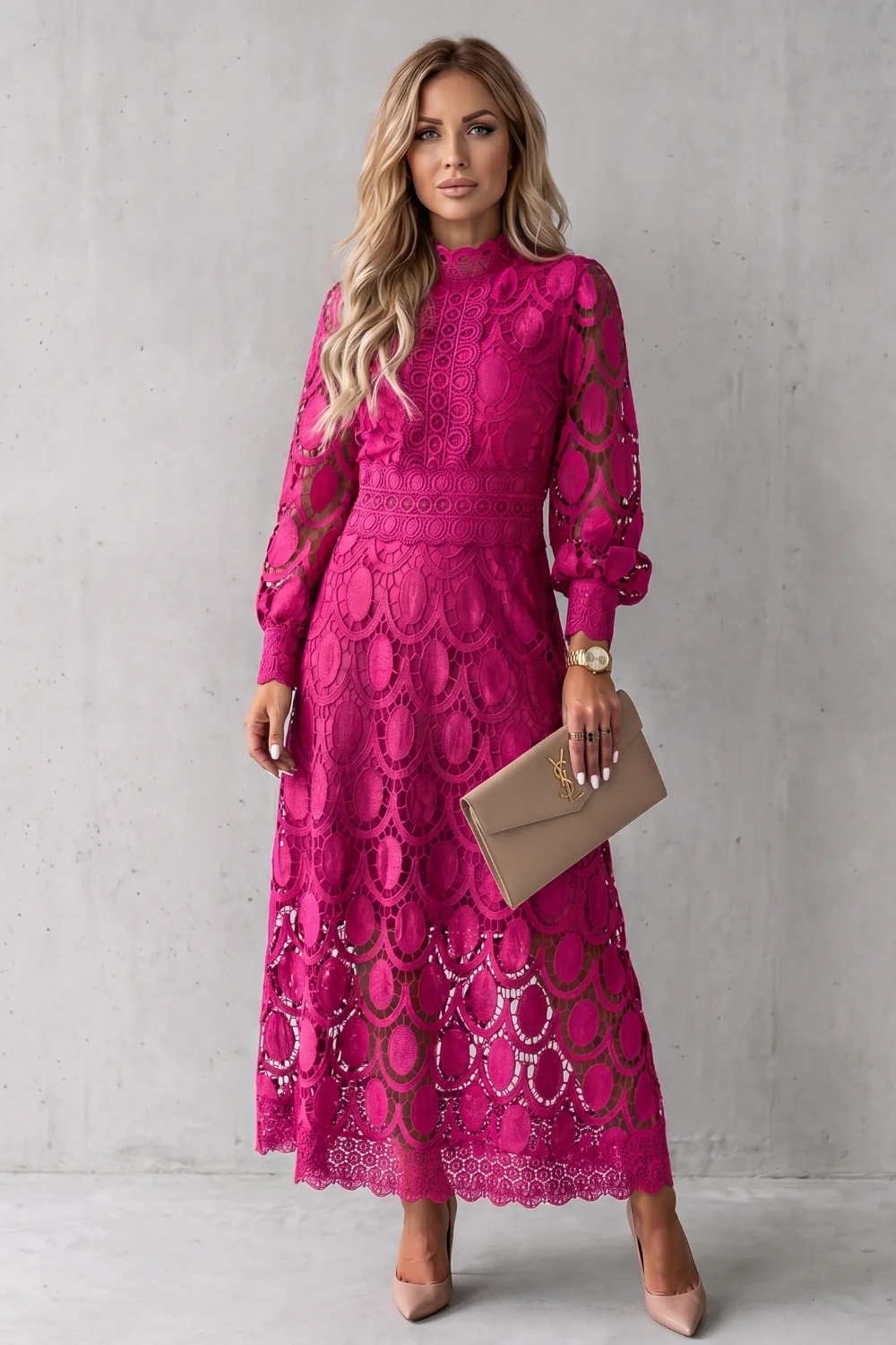 Velmira – Intricate lace elegance – Midi dress - Image 10