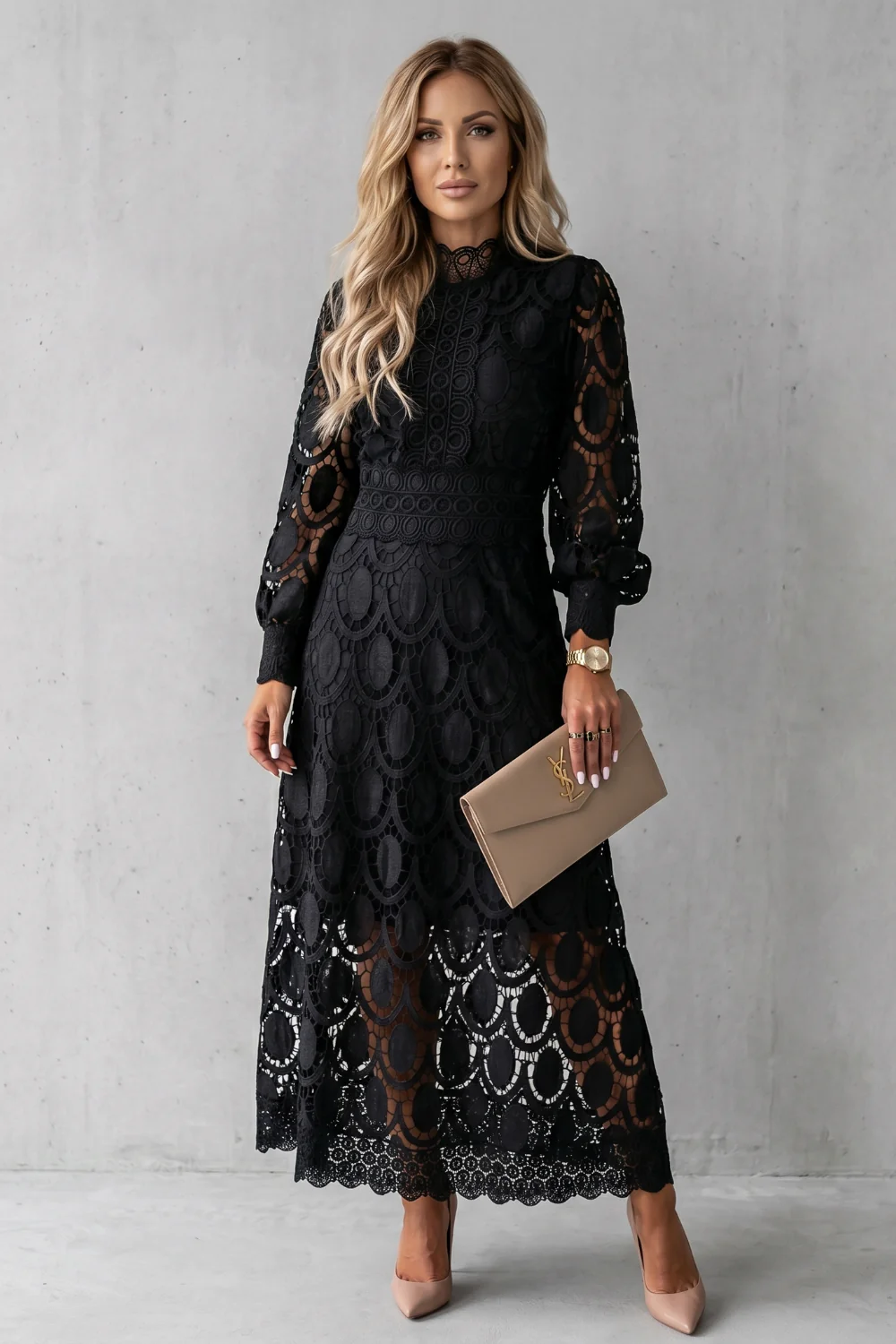 Velmira – Intricate lace elegance – Midi dress - Image 2