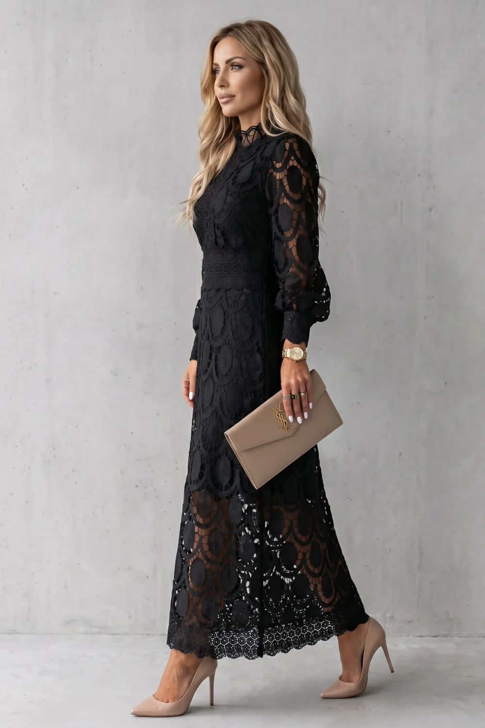 Velmira – Intricate lace elegance – Midi dress - Image 3