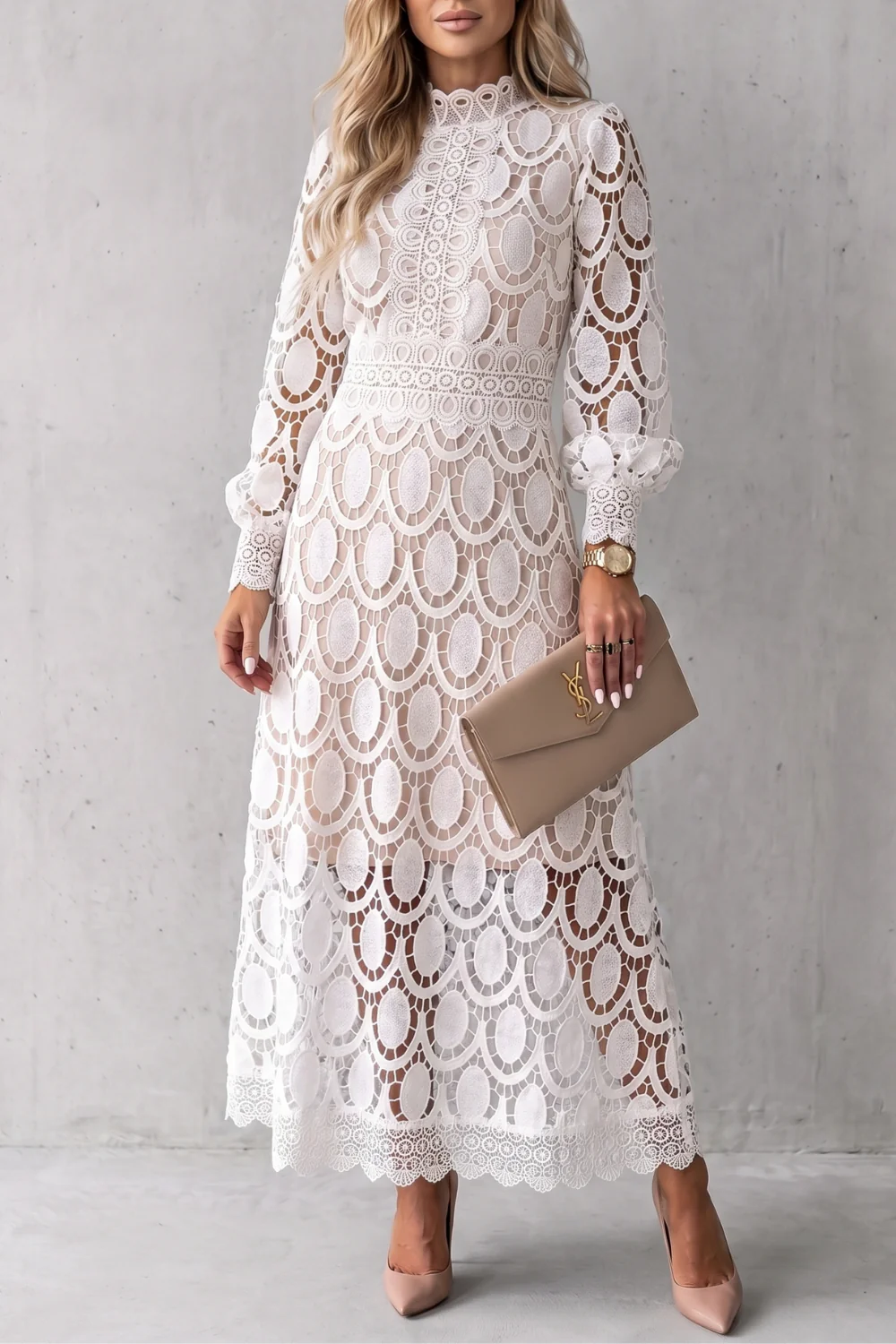 Velmira – Intricate lace elegance – Midi dress - Image 5