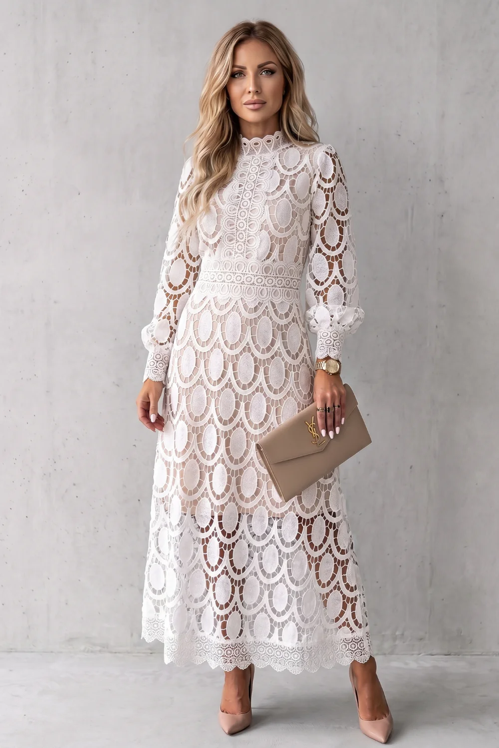 Velmira – Intricate lace elegance – Midi dress - Image 6