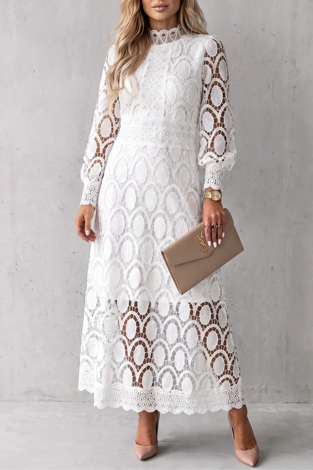 Velmira – Intricate lace elegance – Midi dress - Image 7