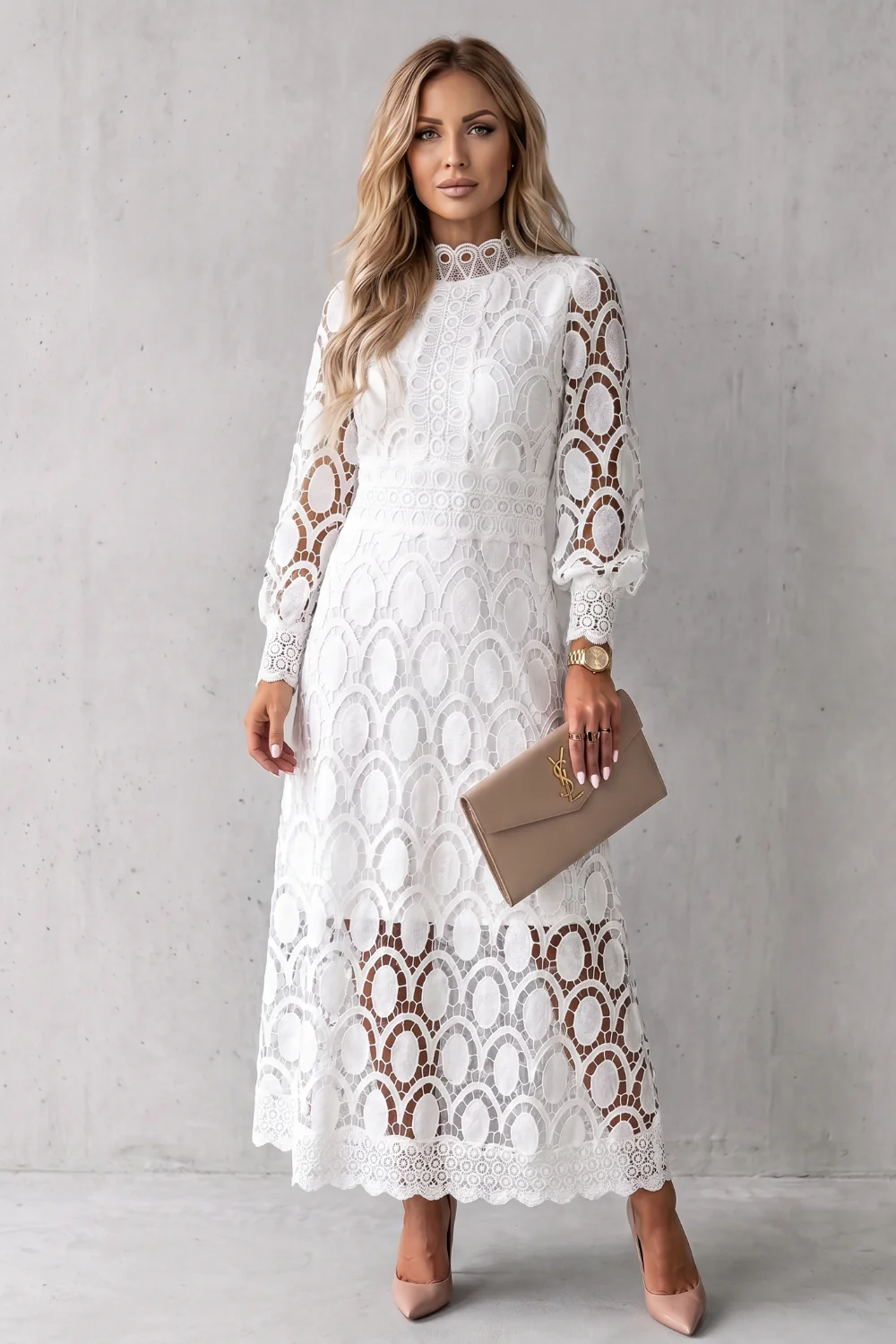 Velmira – Intricate lace elegance – Midi dress - Image 8