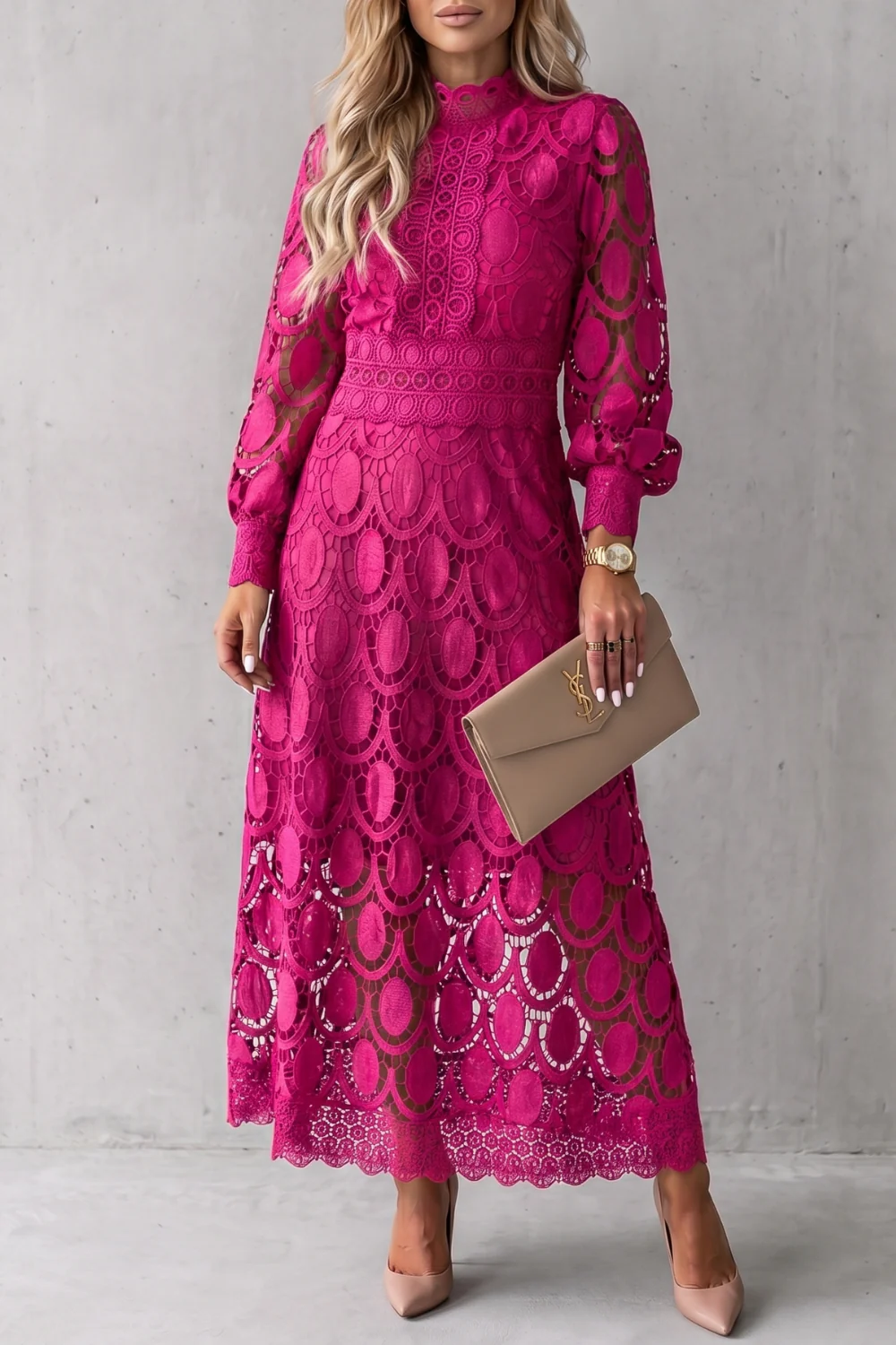 Velmira – Intricate lace elegance – Midi dress - Image 9