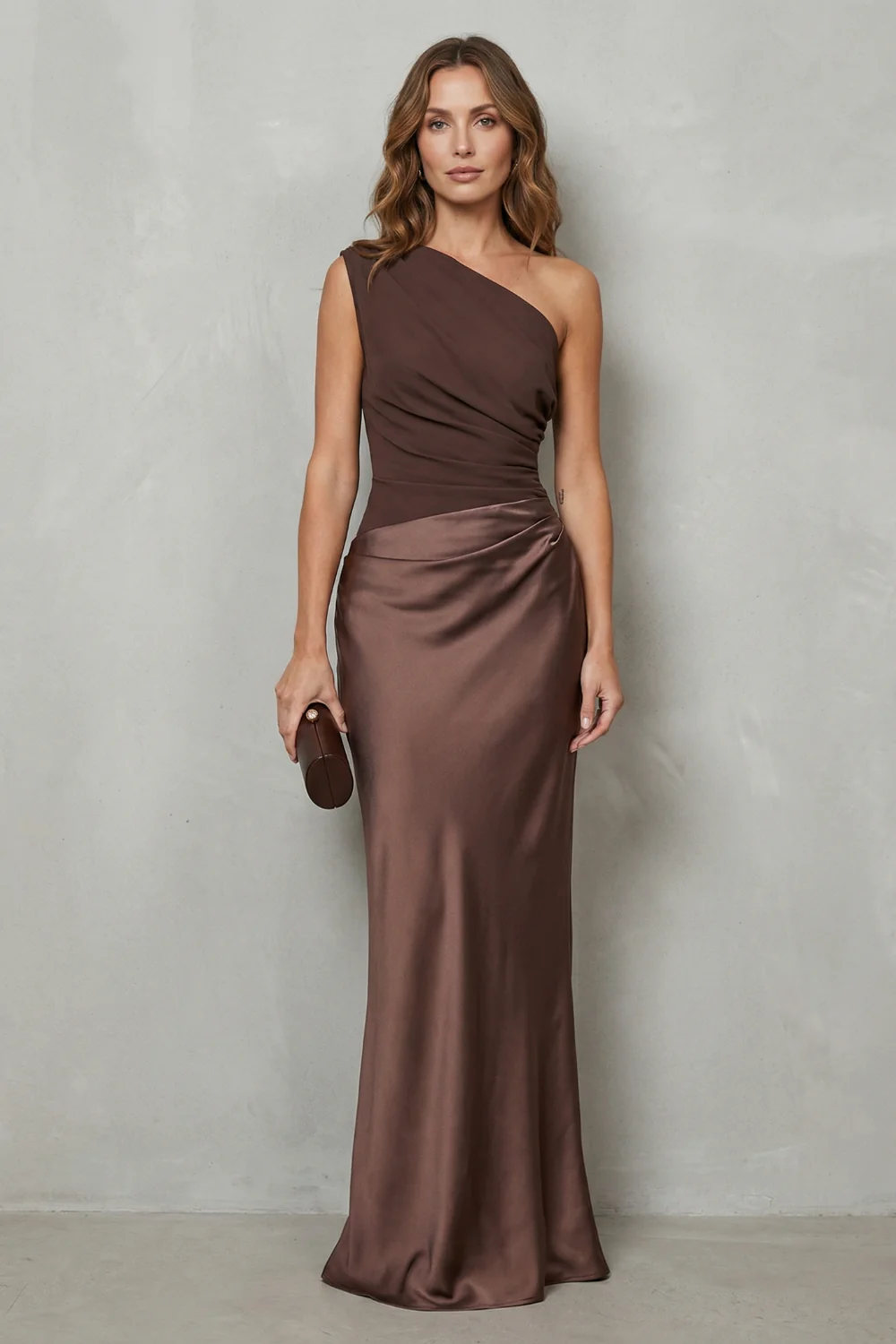 Velmoura – Asymmetric satin drape – Evening gown - Image 2