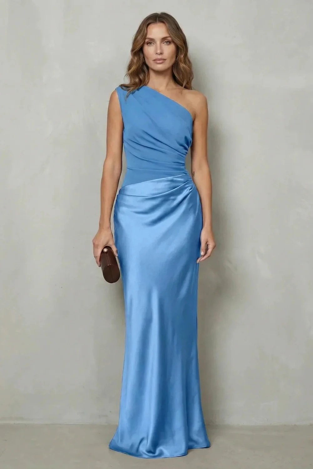 Velmoura – Asymmetric satin drape – Evening gown - Image 8