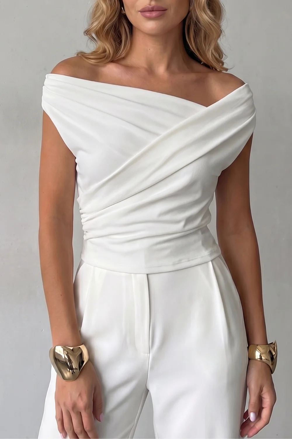 Veloura – Asymmetric draped silhouette – One shoulder top - Image 5