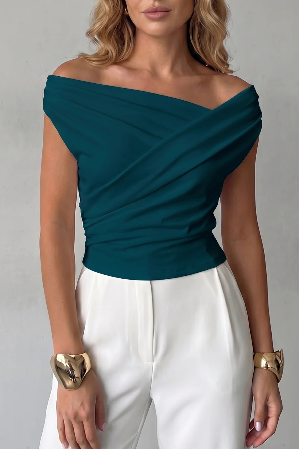 Veloura – Asymmetric draped silhouette – One shoulder top - Image 7