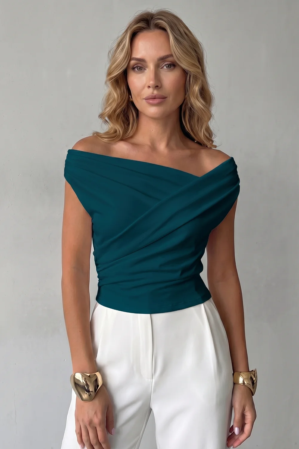 Veloura – Asymmetric draped silhouette – One shoulder top - Image 8