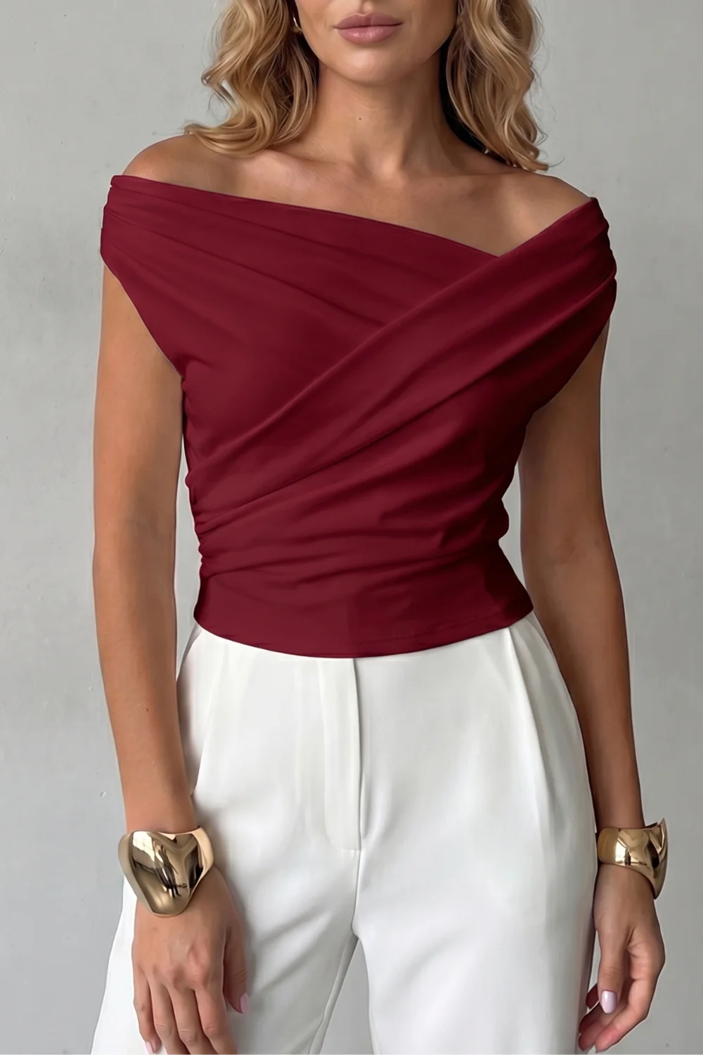 Veloura – Asymmetric draped silhouette – One shoulder top - Image 9